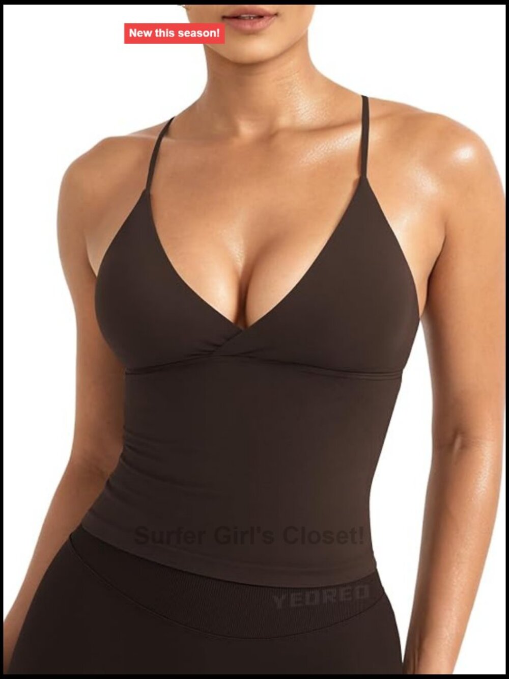 Lycra High Stretch Twist Front Sports Tank Open Back Adjustable Straps